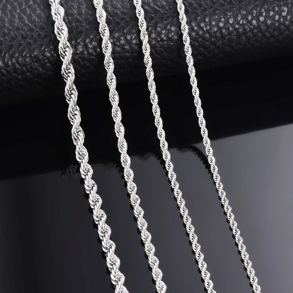 925 Sterling Silver Rope Chain Necklace/Bracelet