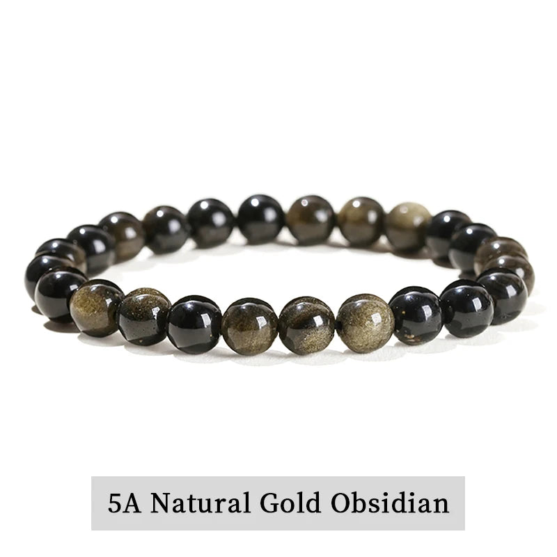 Natural Stone Bead Bracelet – Amethyst, Tiger Eye & Crystal Design for Men & Women