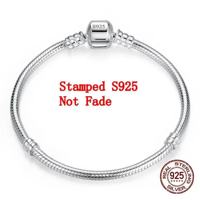 925 Sterling Silver Snake Chain Bracelet for Women – Elegant Charm Design