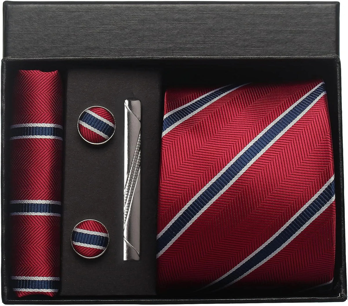 Men’s 100% Silk Tie Set with Gift Box