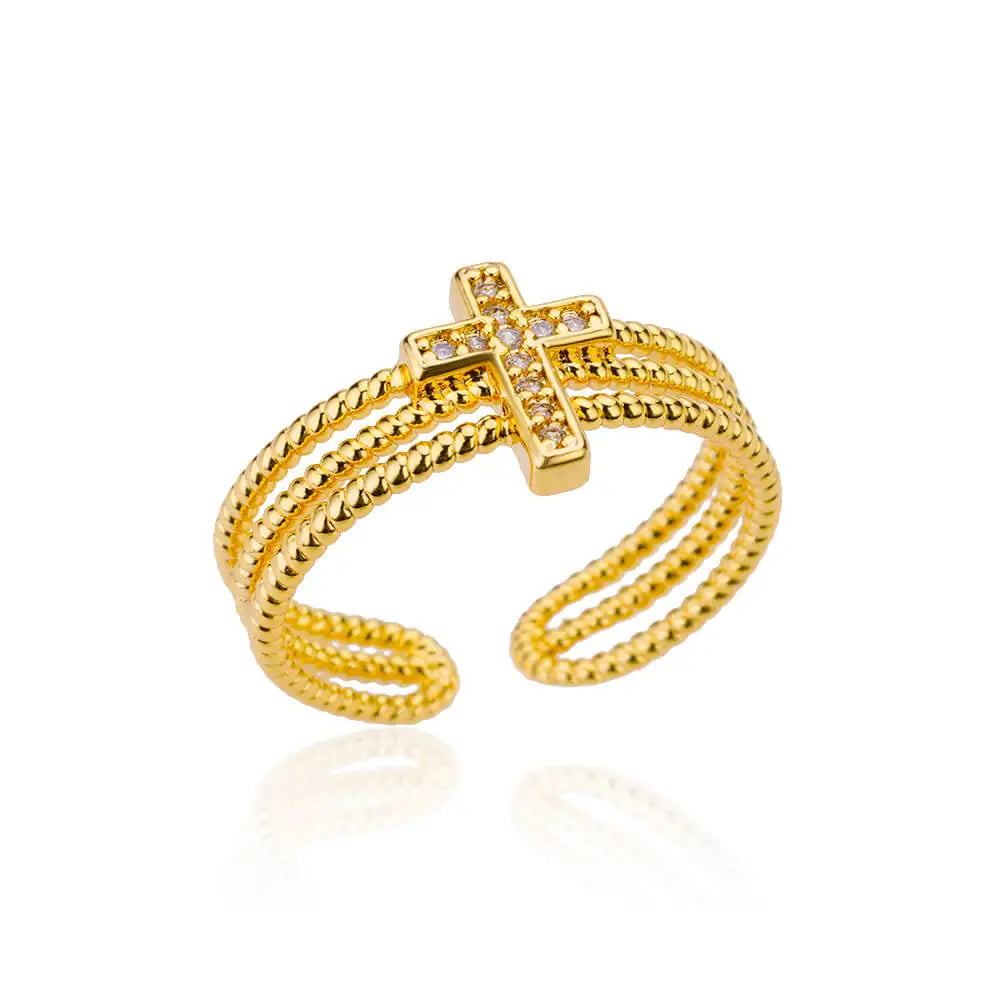 Gold Stainless Steel Classic Women's Ring