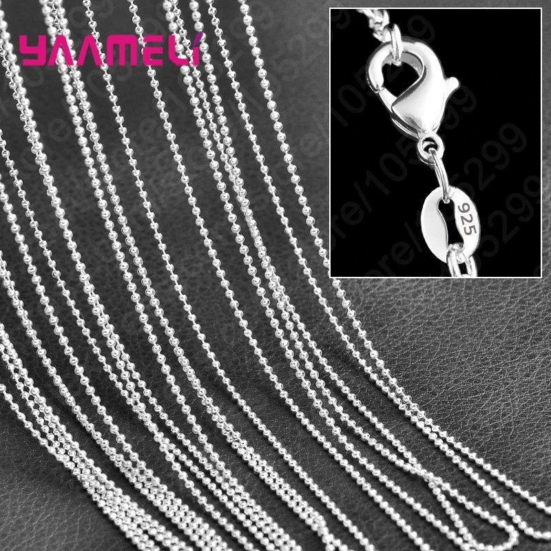 10PCS 925 Sterling Silver Chain Necklace Set