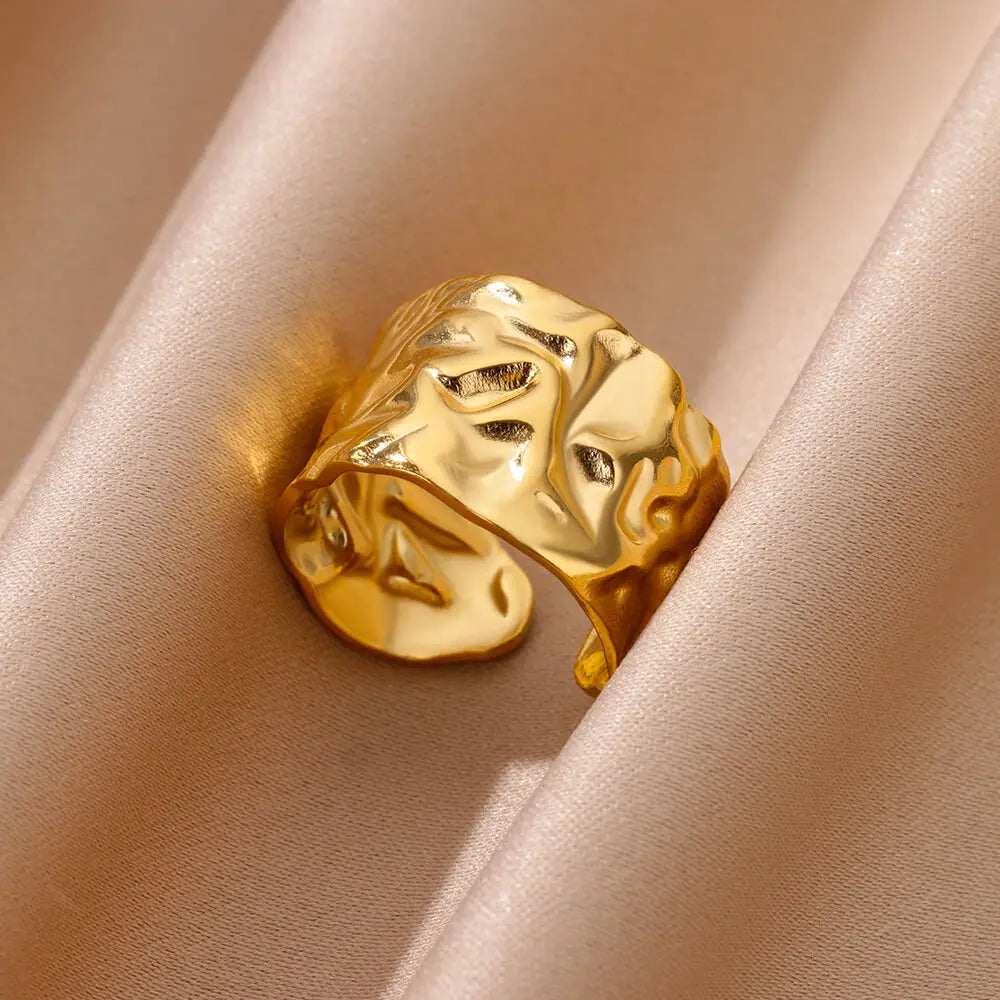 Gold Geometric 316L Stainless Steel Ring