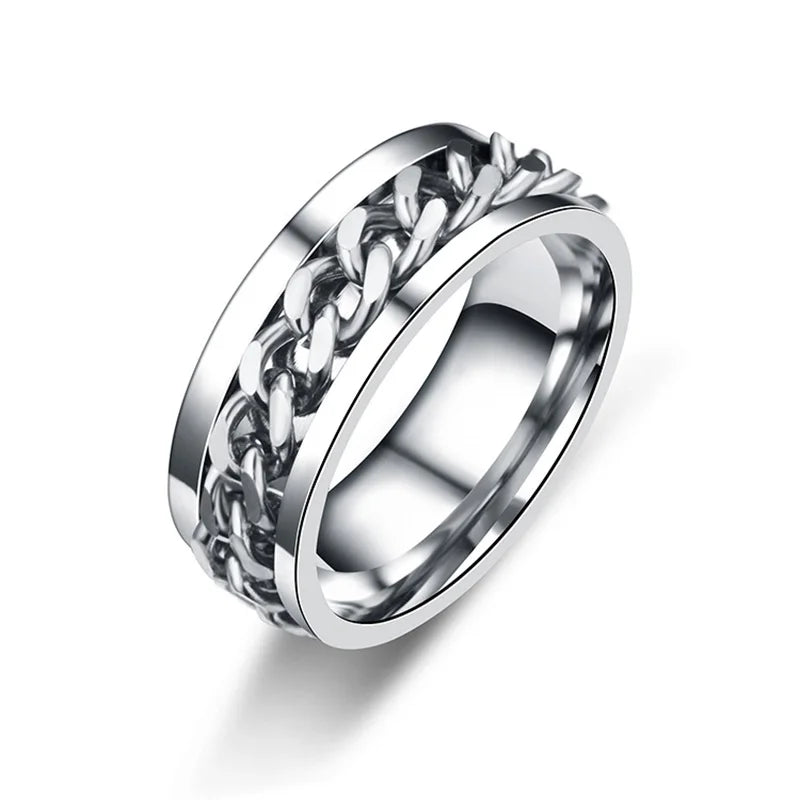 Rotatable Stainless Steel Chain Spinner Ring