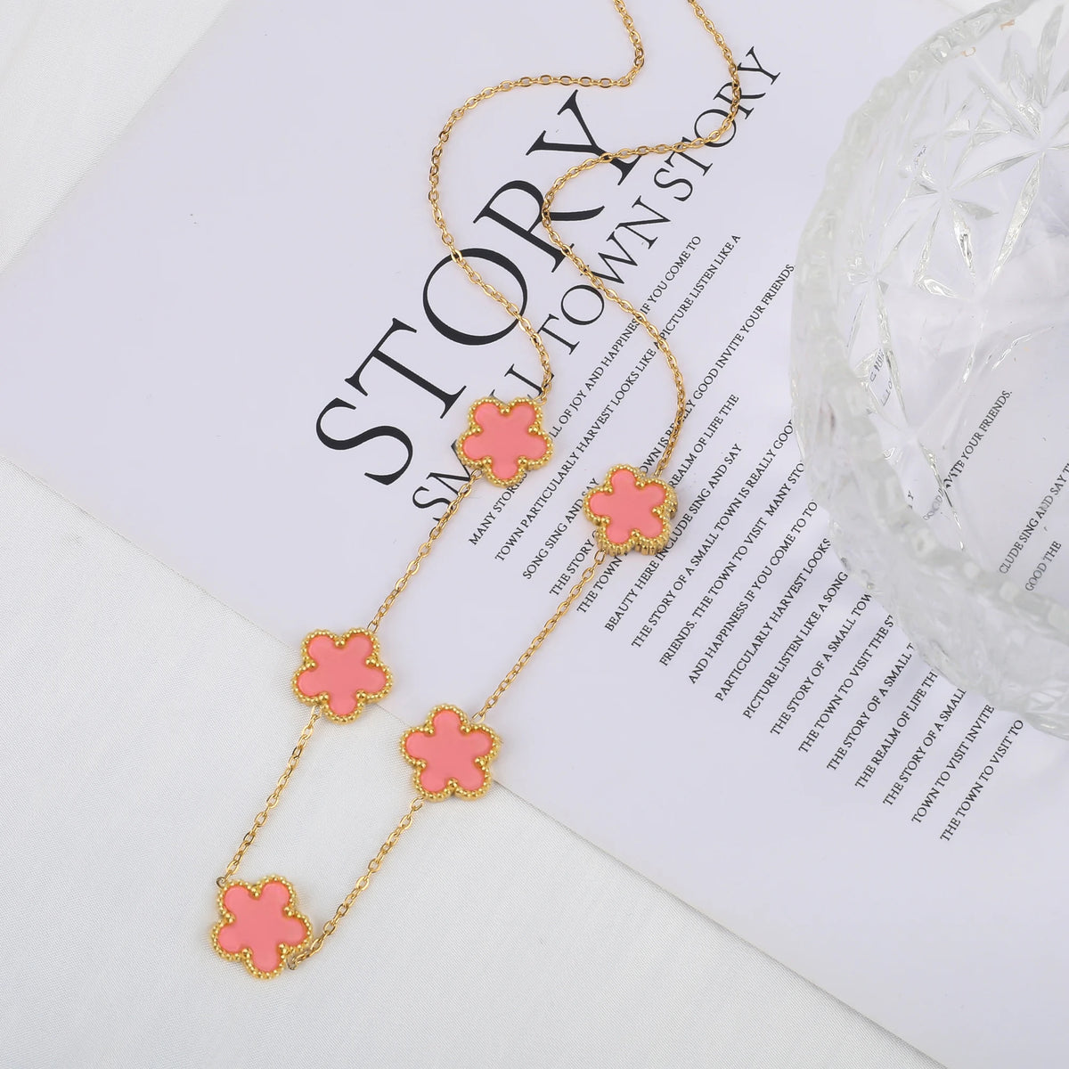 Clover Flower Adjustable Stainless Steel Bracelet