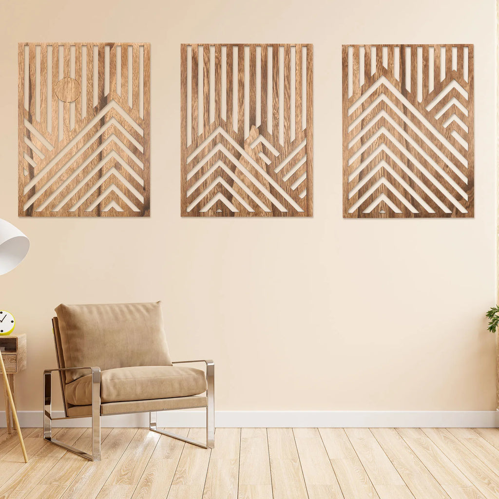 3-Piece Openwork Wooden Wall Art