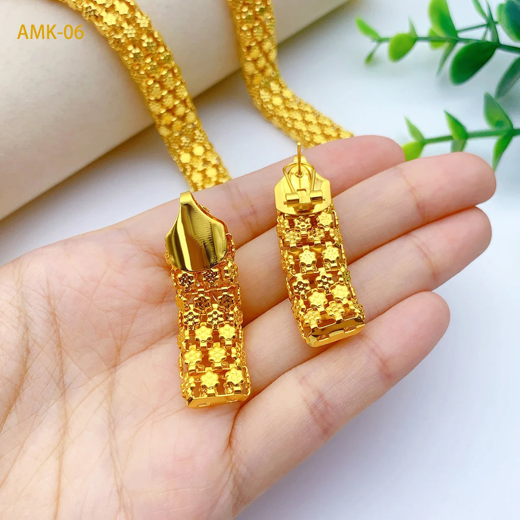 Gold-Tone Necklace and Earring Set