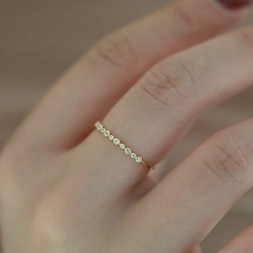 14K Gold-Plated 925 Sterling Silver Zircon Ring