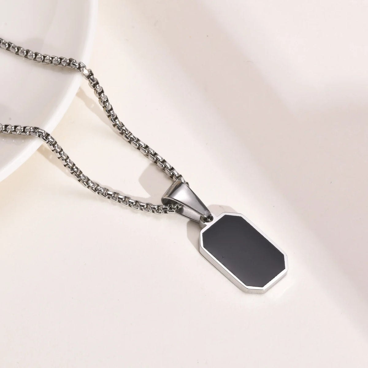 Vnox Men’s Small Stainless Steel Dog Tag Necklace