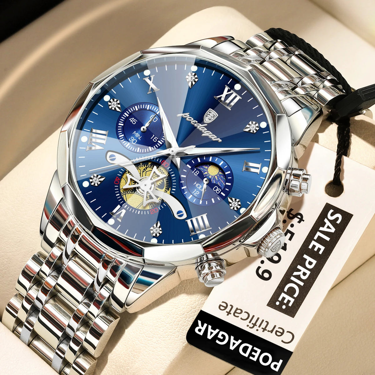 POEDAGAR Luxury Men’s Waterproof Chronograph Watch
