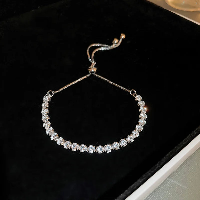 Adjustable Rhinestone Wave Bracelet for Women