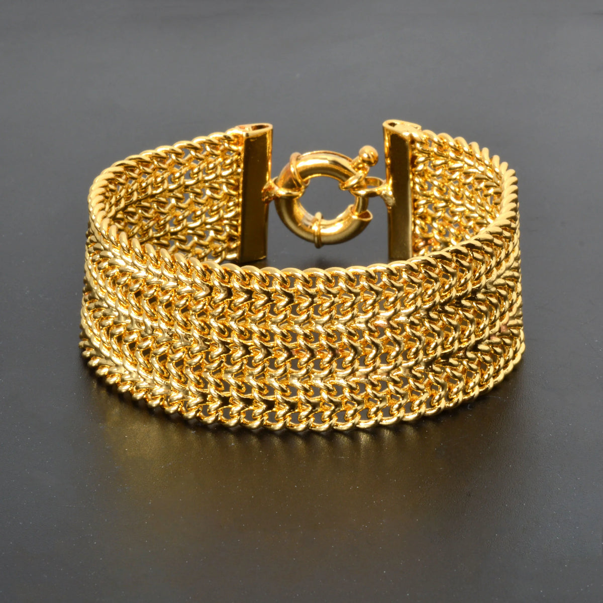 18K Gold Plated Miami Curb Chain Bracelet