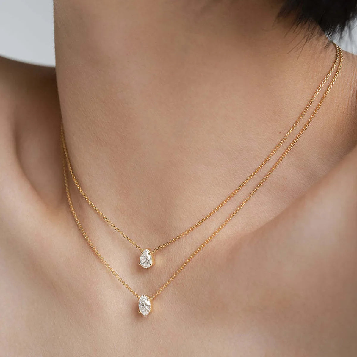 Zircon Multilayer Chain Choker Necklace
