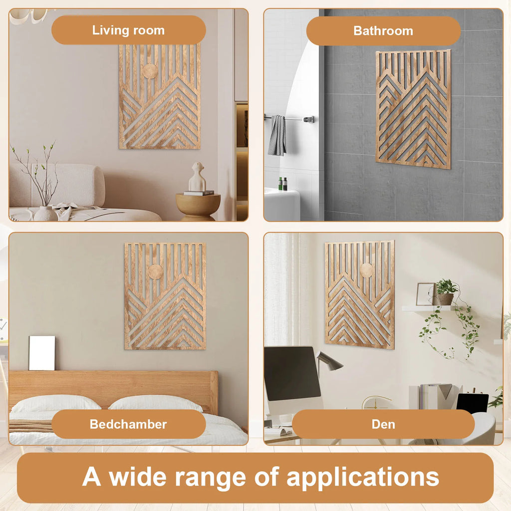 3-Piece Openwork Wooden Wall Art