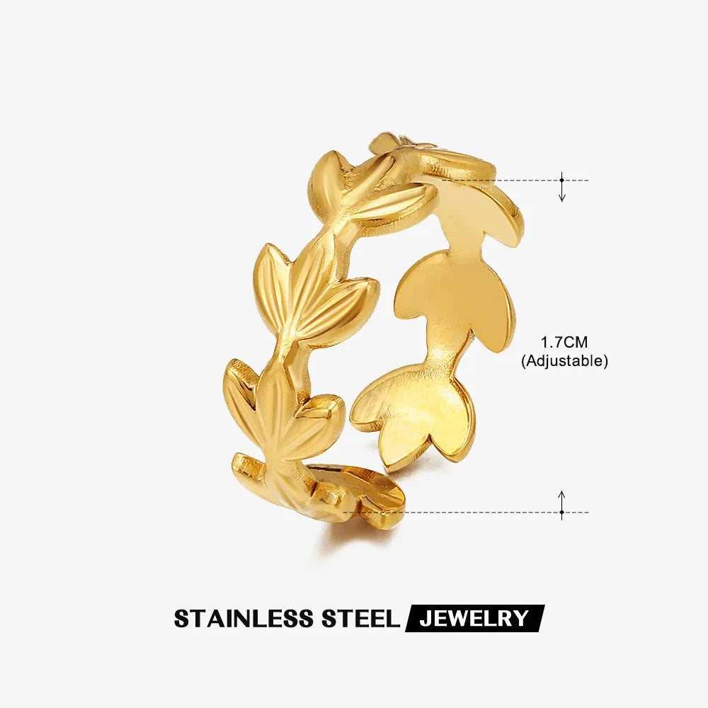 Gold 316L Stainless Steel Star Adjustable Ring