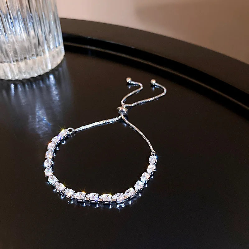 Adjustable Rhinestone Wave Bracelet for Women