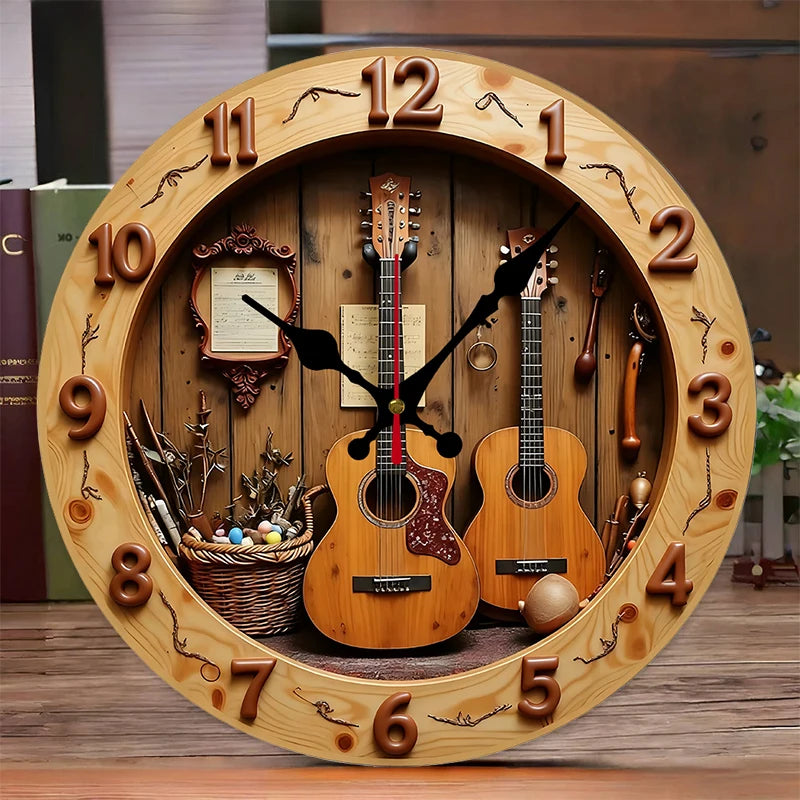 Guitar and Music Wall Clock