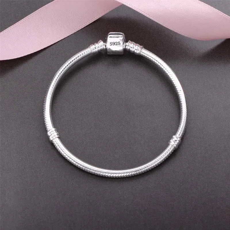 925 Sterling Silver Snake Chain Bracelet for Women – Elegant Charm Design