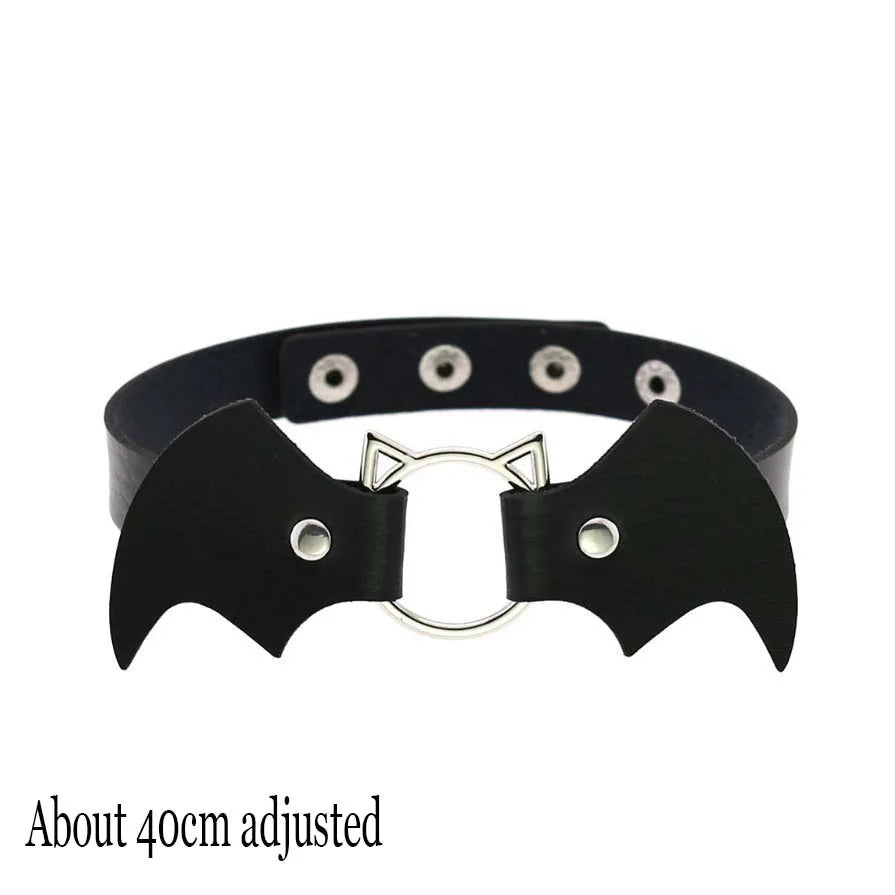 Black Gothic Heart Lock Spike Choker Necklace