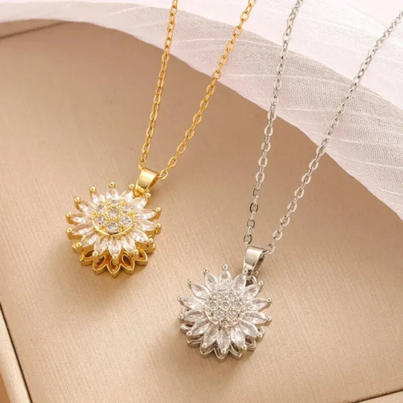 Rotating Sunflower Necklace