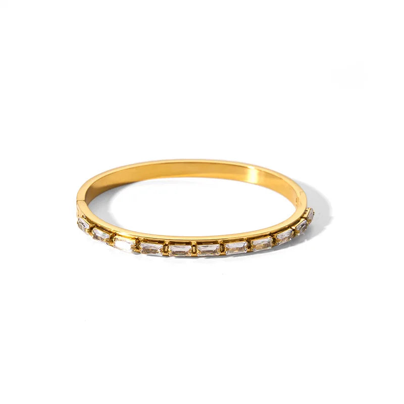 Elegant CZ Stainless Steel Women’s Bracelet
