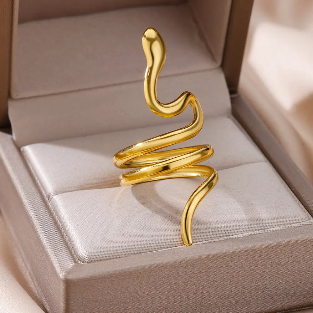 Gold Stainless Steel Classic Women's Ring