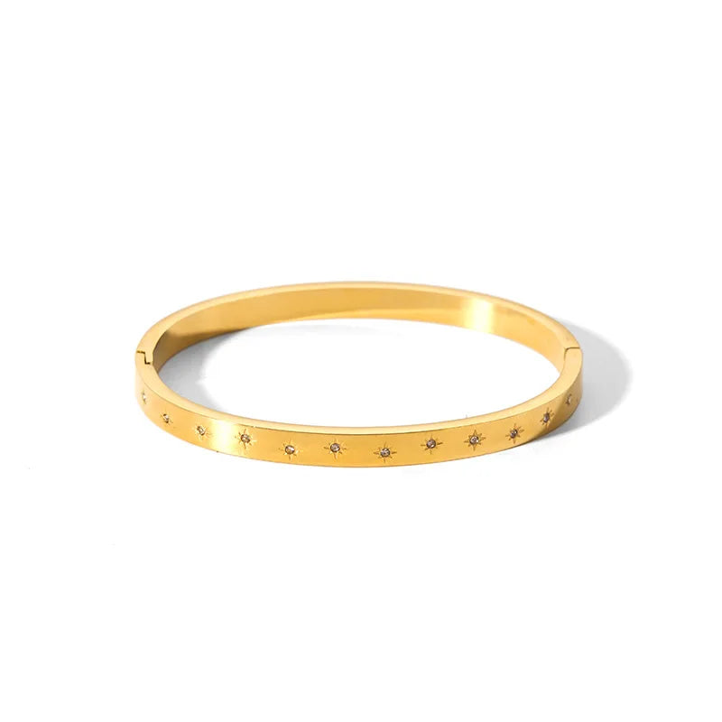 Elegant CZ Stainless Steel Women’s Bracelet