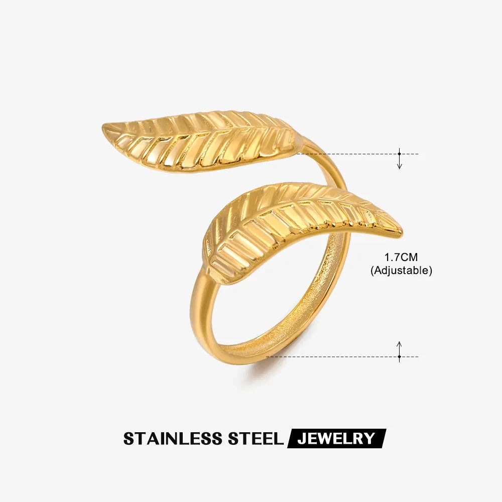Gold 316L Stainless Steel Star Adjustable Ring