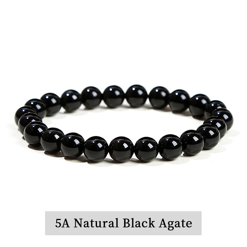 Natural Stone Bead Bracelet – Amethyst, Tiger Eye & Crystal Design for Men & Women