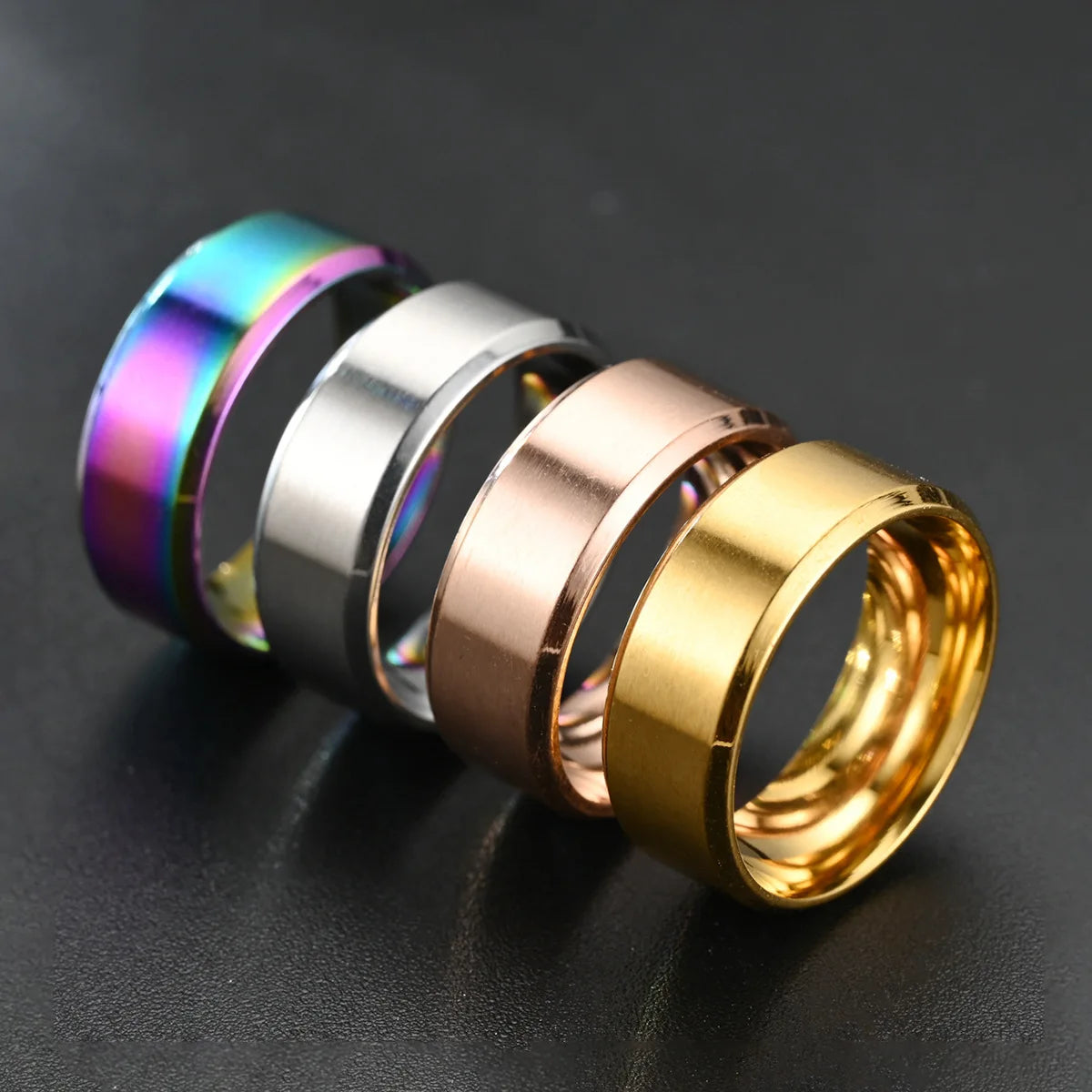 8mm Modern Stainless Steel Unisex Ring
