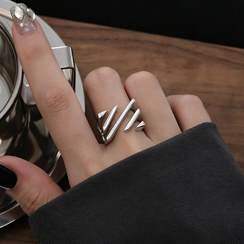 Blue Moonstone Adjustable Sterling Silver Ring