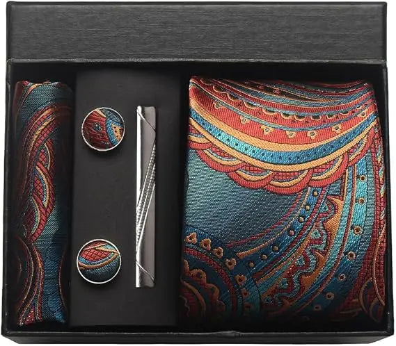 Luxury Silk Paisley Men’s Tie Gift Set