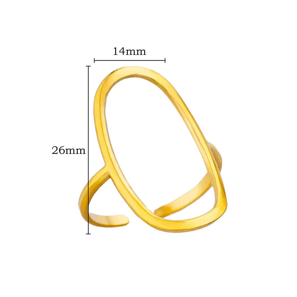 Gold Geometric 316L Stainless Steel Ring