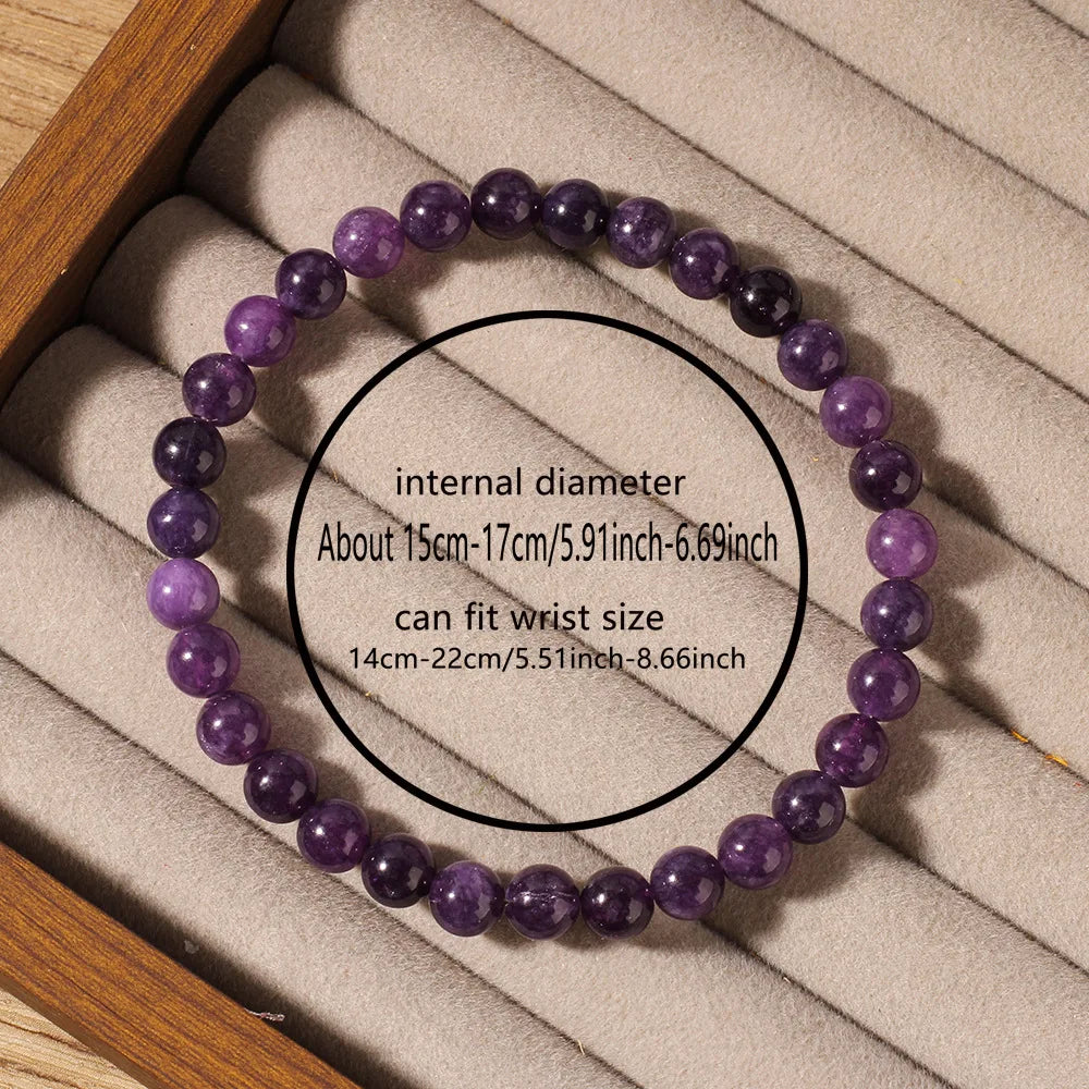 Natural Amethyst Beaded Bracelet Unisex