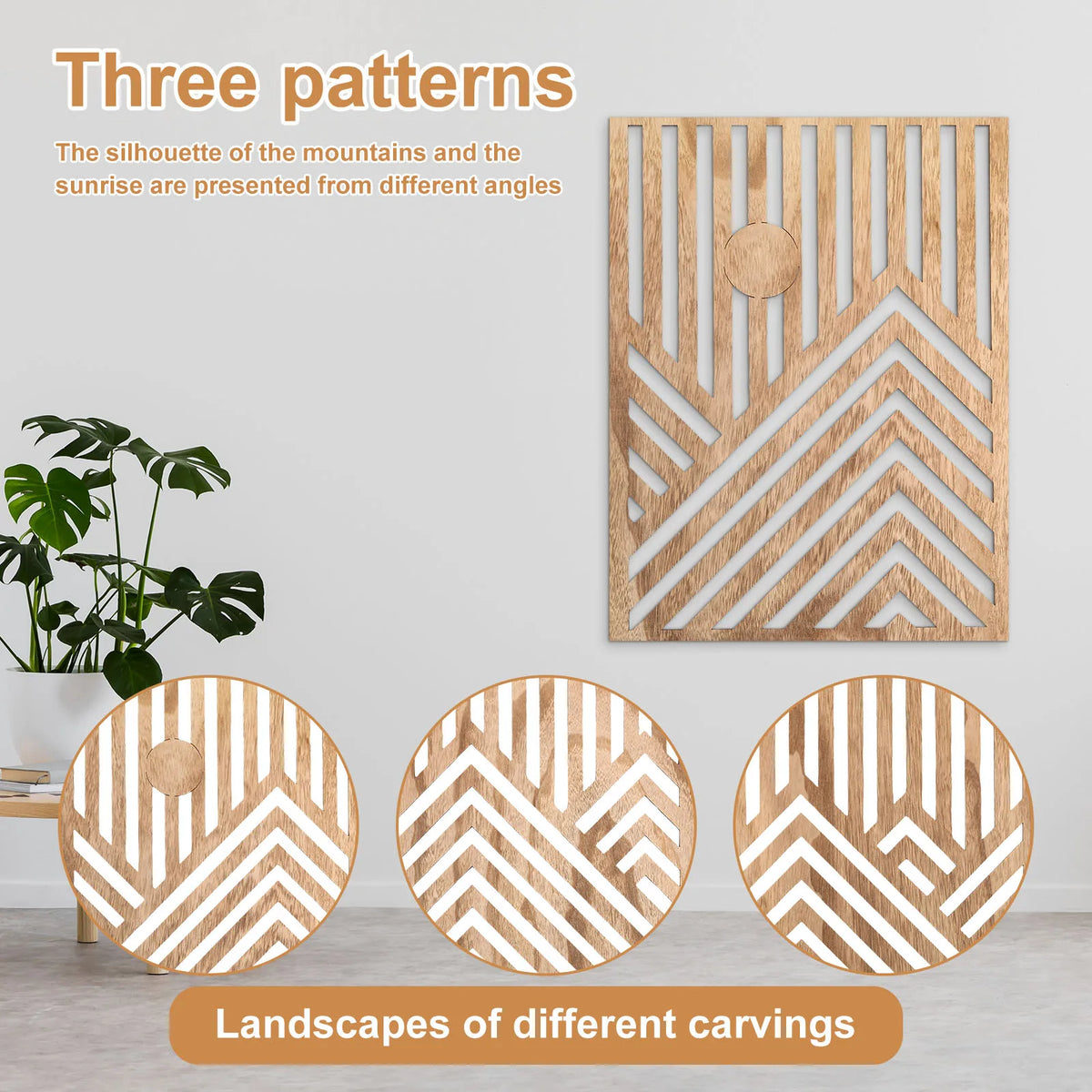 3-Piece Openwork Wooden Wall Art