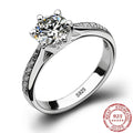 Classic 925 Sterling Silver Six-Prong Ring