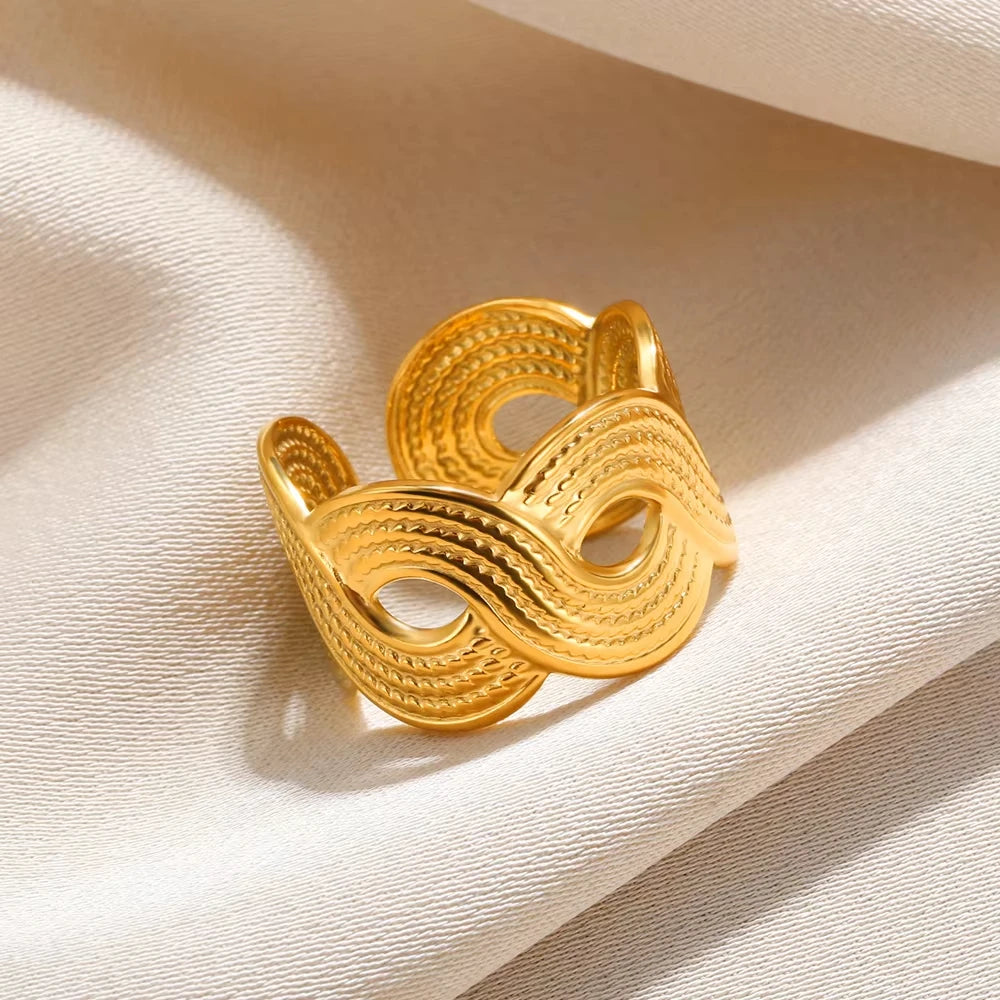 Gold Geometric 316L Stainless Steel Ring