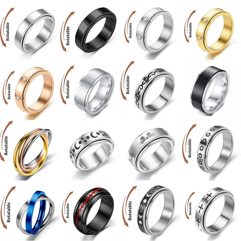 Stainless Steel Rotating Couple Spinner Rings