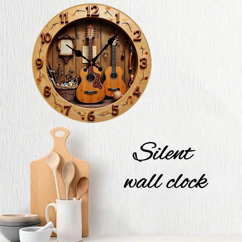Guitar and Music Wall Clock