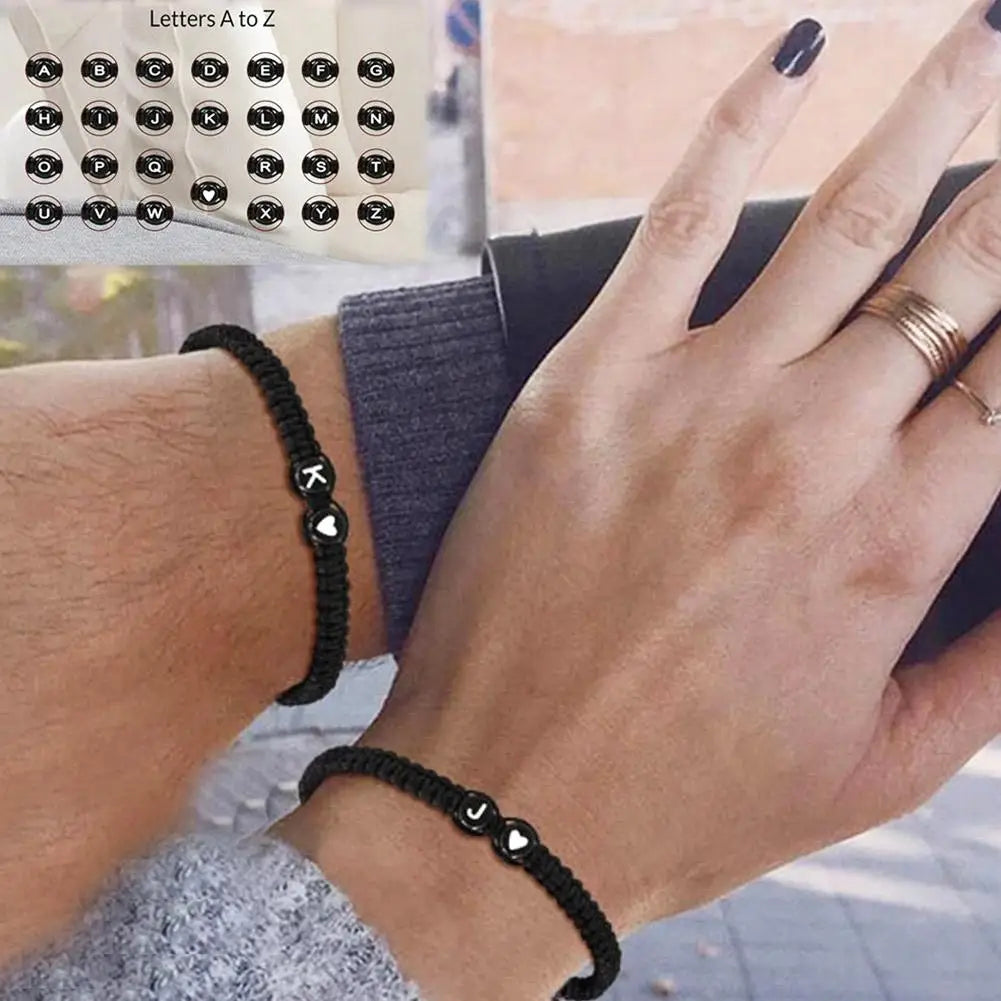 Initial Heart Bracelet – Adjustable A-Z Design for Men & Women