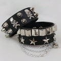 Vintage Leather Cuff Bracelet – Punk Gothic Studded Design