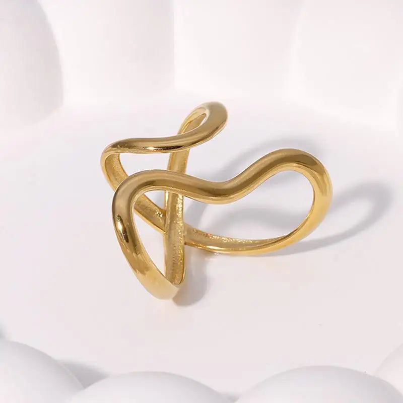 18K Gold Plated Stainless Steel Open Ring